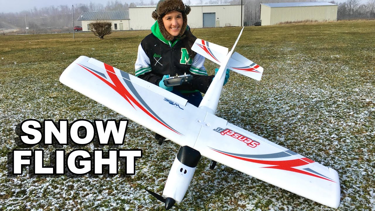 Abby Flying the Flyzone Sensei FS in a Snow Storm in 4K - TheRcSaylors