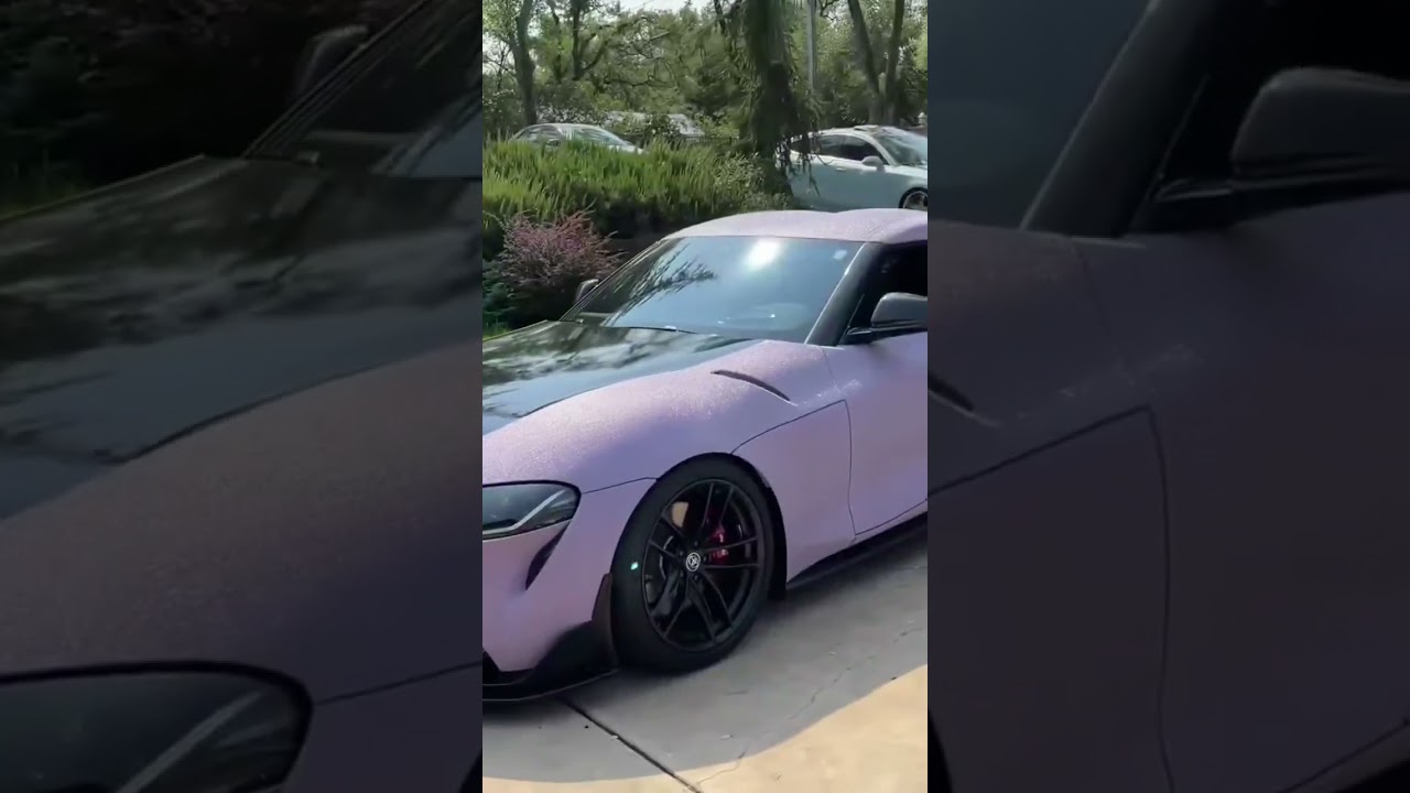 Purple Diamond Wrapped Toyota Supra! Full video in the comments! #shorts #toyotasupra #sportscar