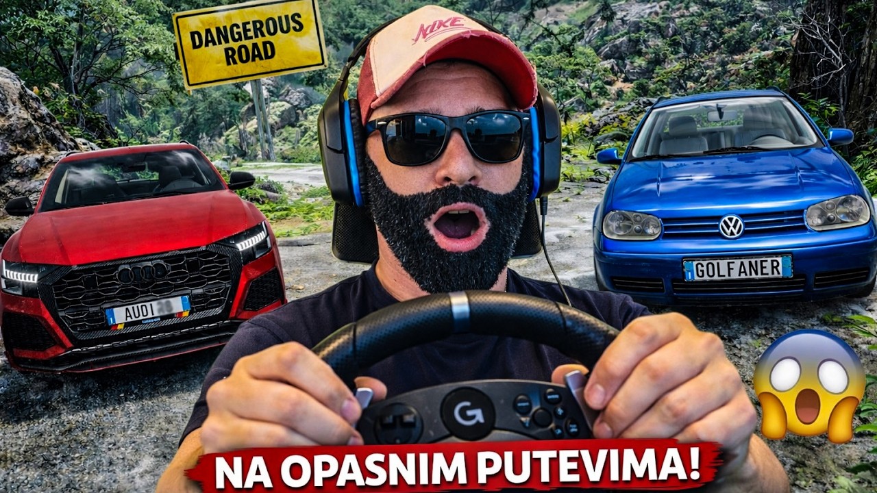 JEL VW GOLF 4 BOLJI OD AUDI RS Q8? 😱 Opasni Putevi! | BeamNG.drive Logitech G923