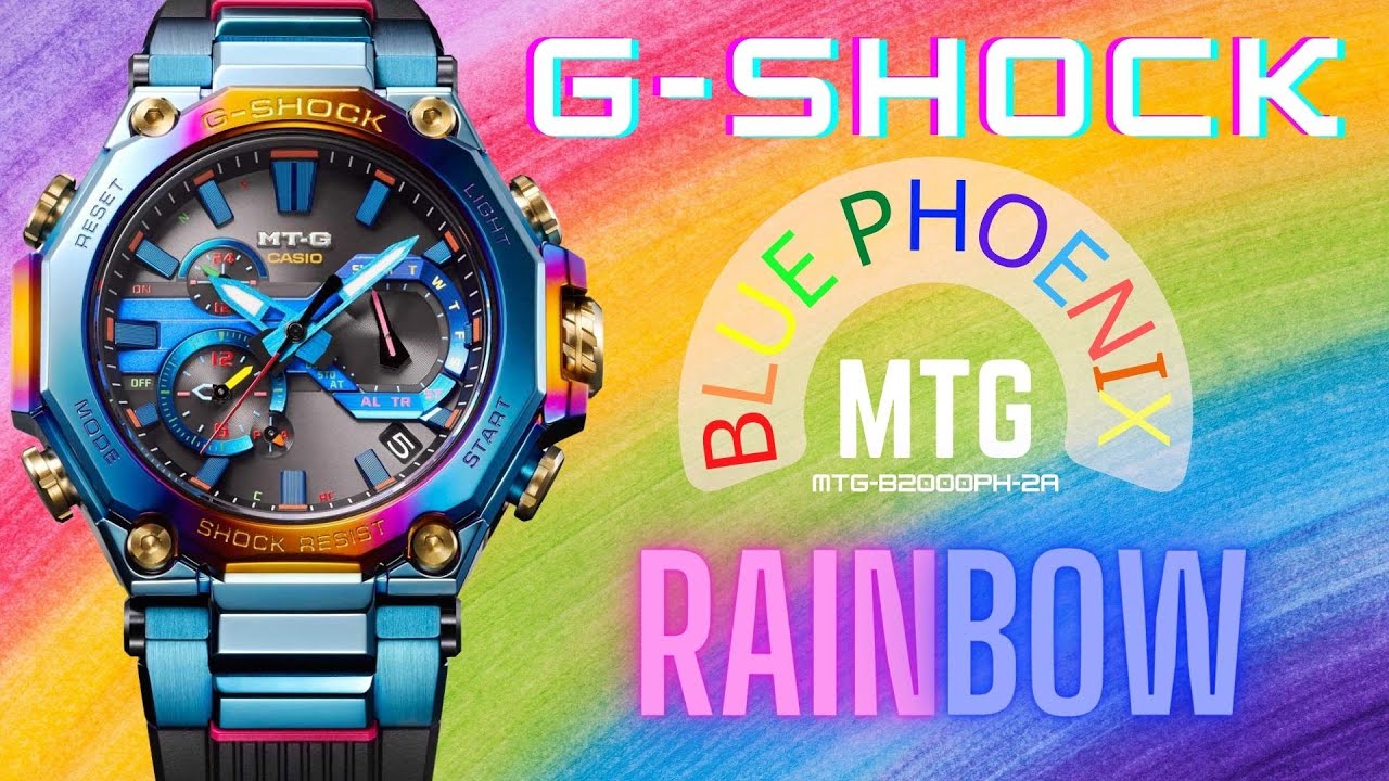 【最火熱】卡西歐彩虹火浴藍鳳凰限量版CASIO G-SHOCK MTG-B2000PH-2A BLUE PHOENIX RAINBOW LIMITED UNBOXING 幻彩配色MTG系列