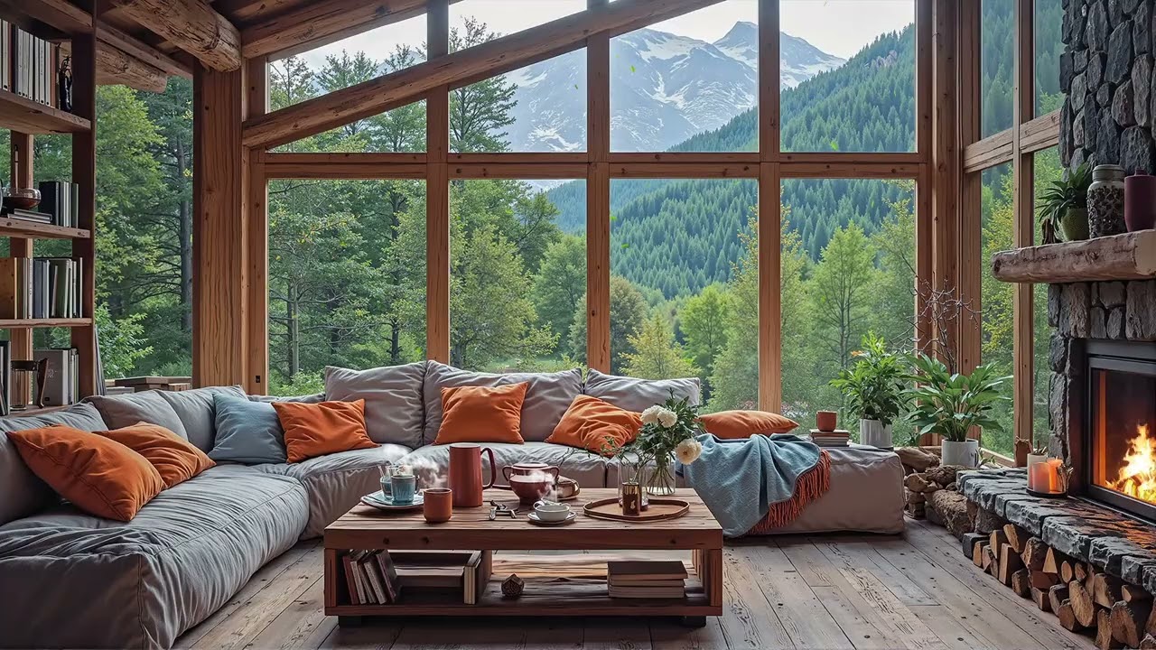 Spring Cabin Jazz 🌸 Smooth & Cozy Jazz Music for Relaxing Mornings in a Peaceful Wooden Cabin