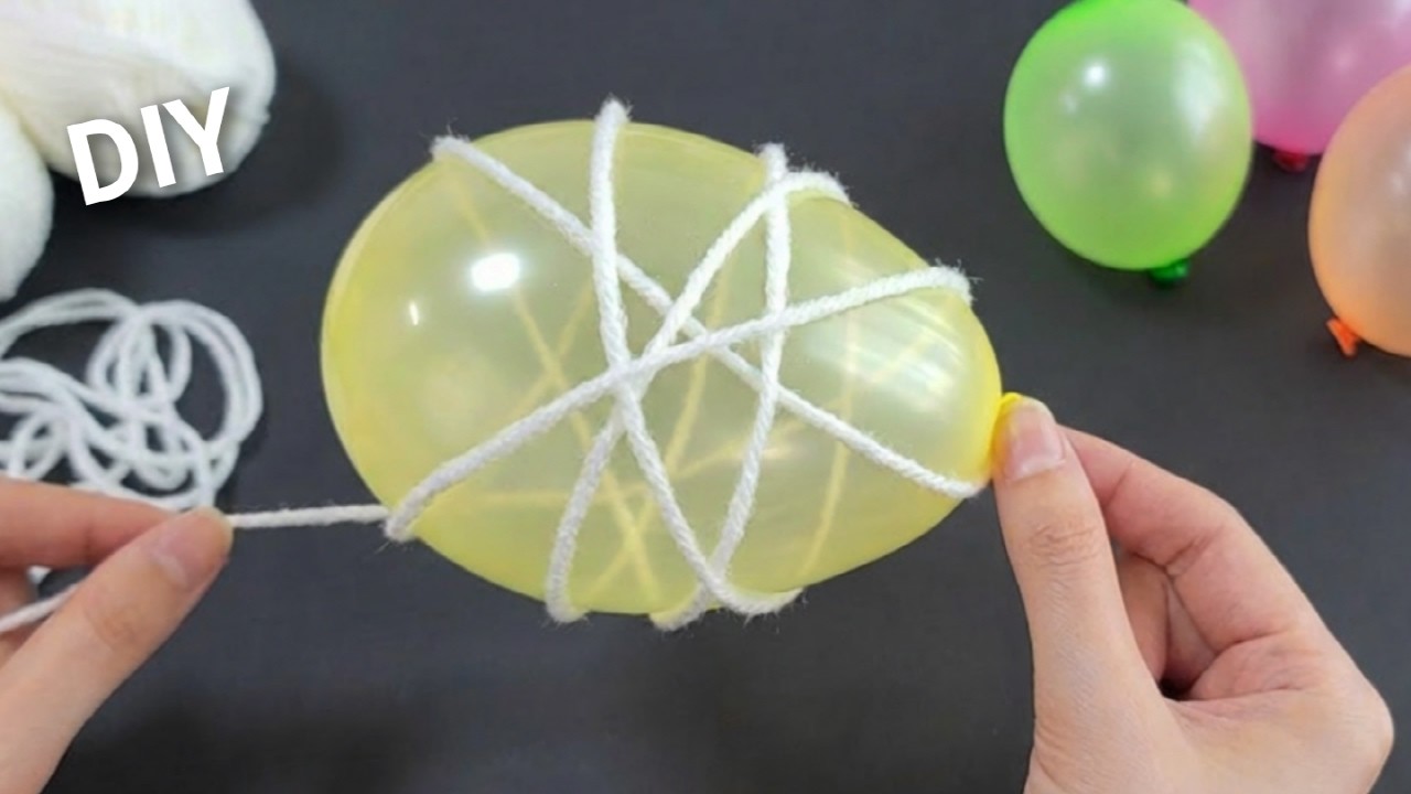 Это невероятно красиво! Пасхальное украшение из воздушных шаров и ниток. пасхальная поделка DIY