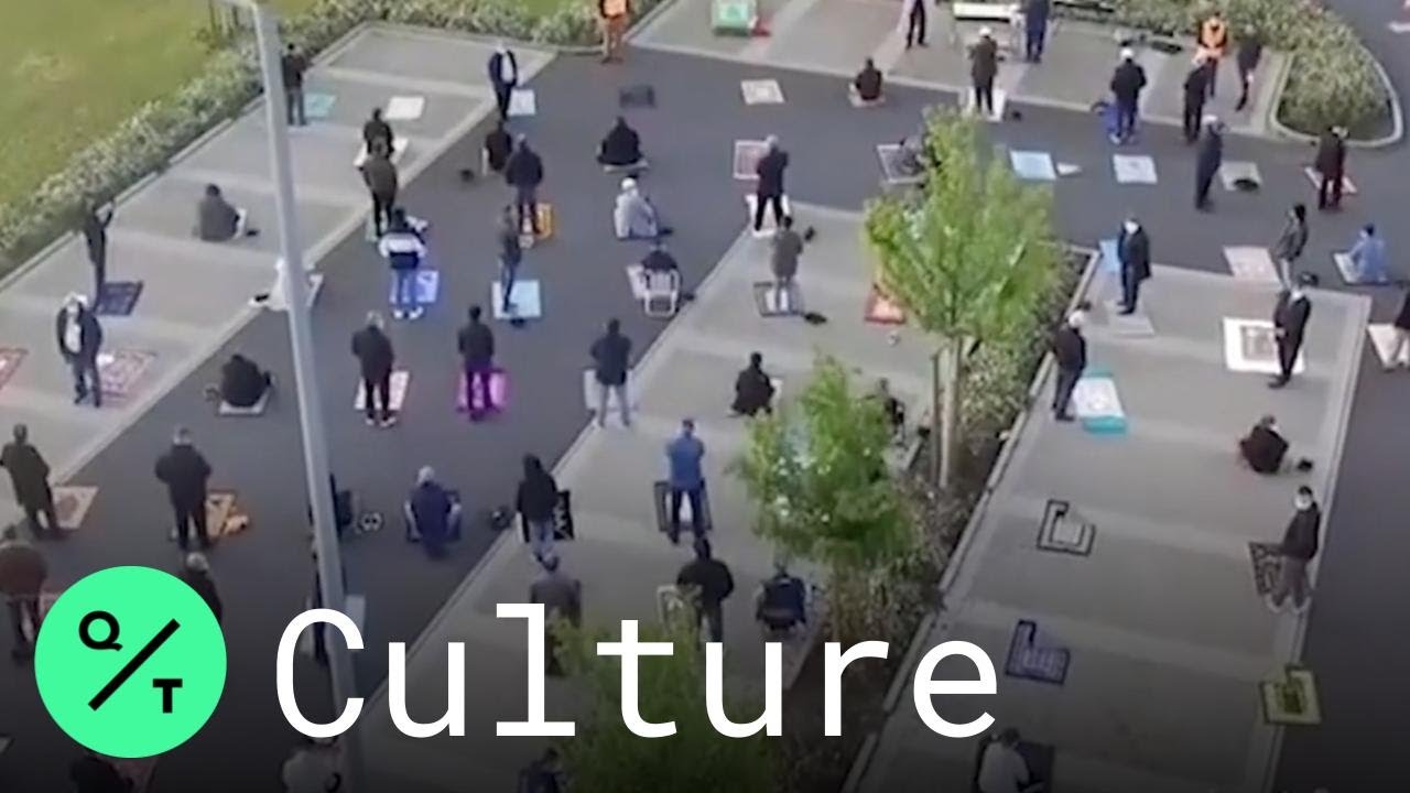Hundreds Gather in German Ikea Parking Lot for Socially Distanced Eid Prayers