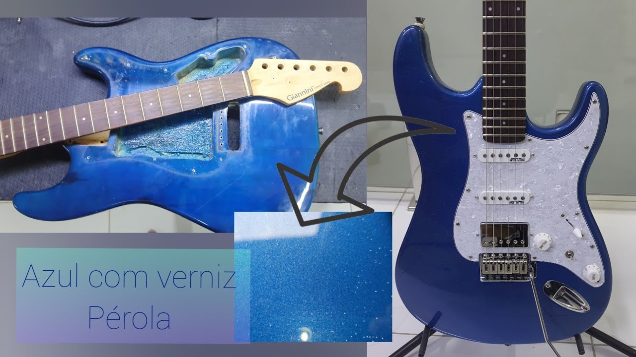 Guitarra Giannini SonicX Transformação - Pintura Azul com Veniz Pérola