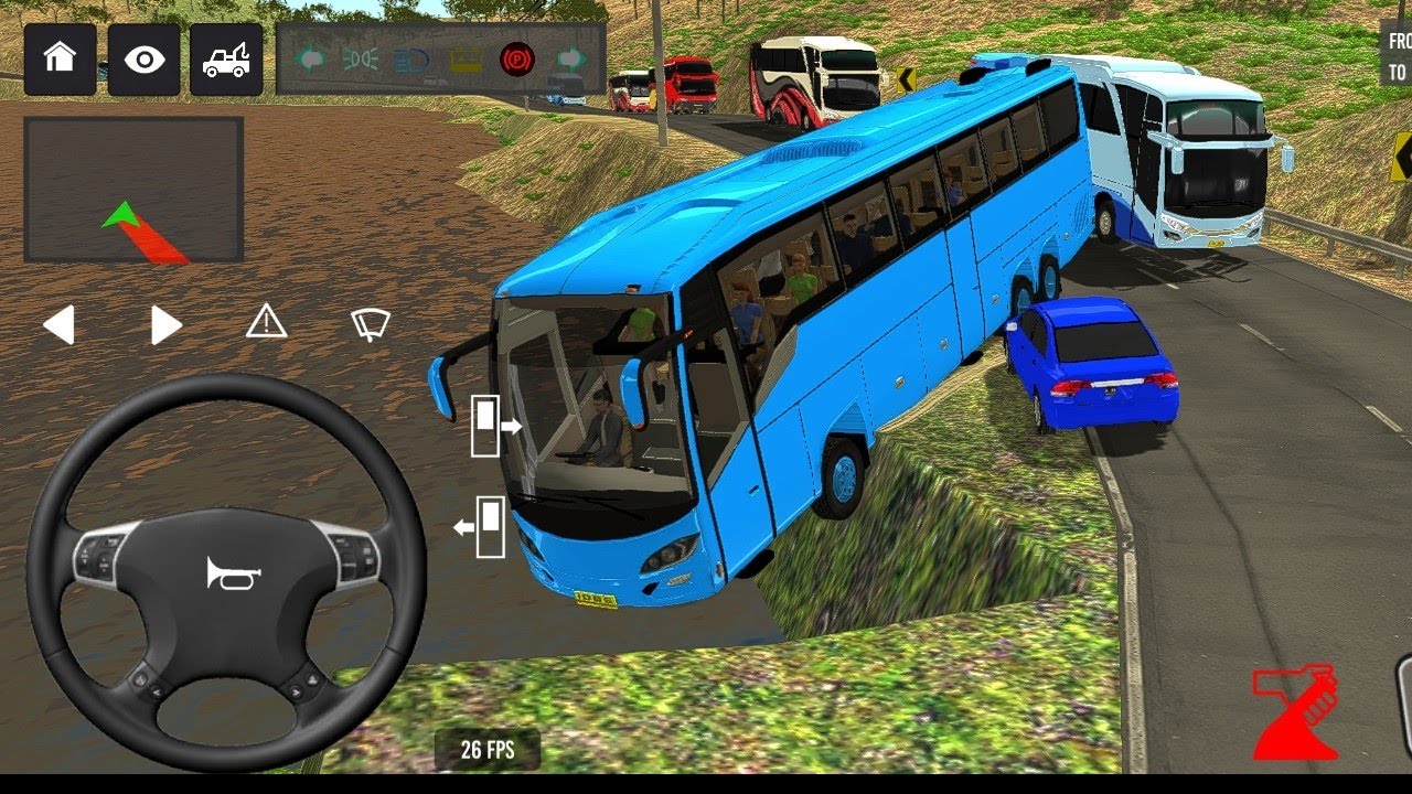😭 Dangerous Hill Road Crash | 😱 Blue Bus Overturned | 🔥 Bus Simulator India #simulator #gameplay 
