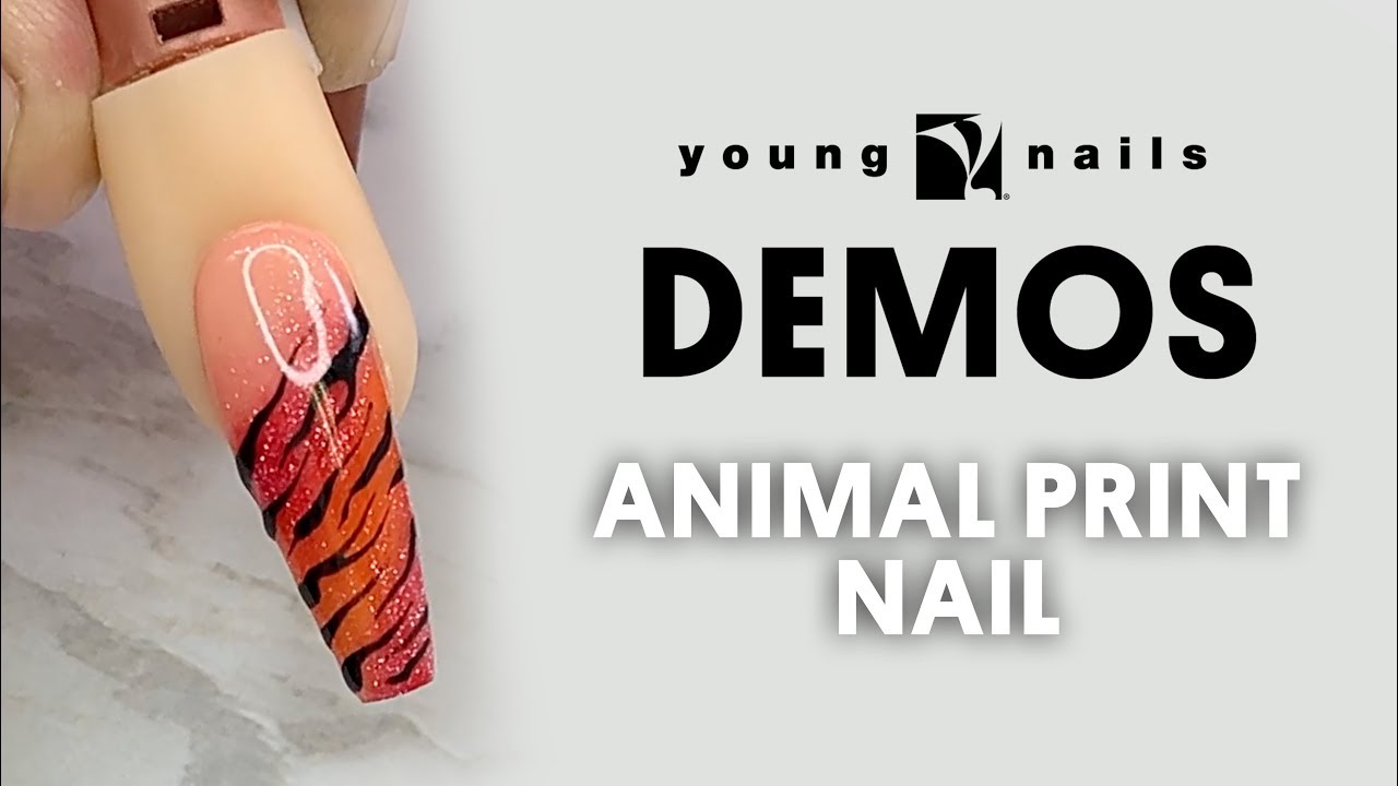 Young Nails Nail Demo - Animal Print Nail - Acrylic/SlickPour