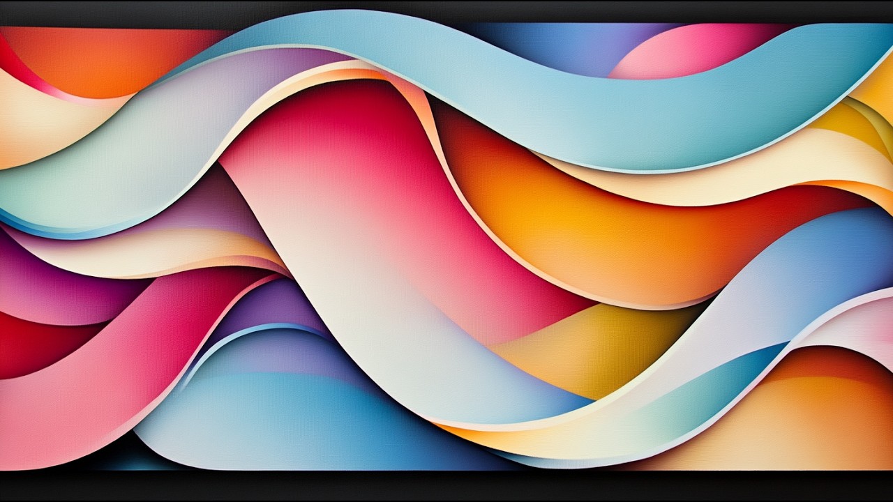 4K Colorful Waves Screensaver • Relaxing Abstract Ambient Background (2h 20m)