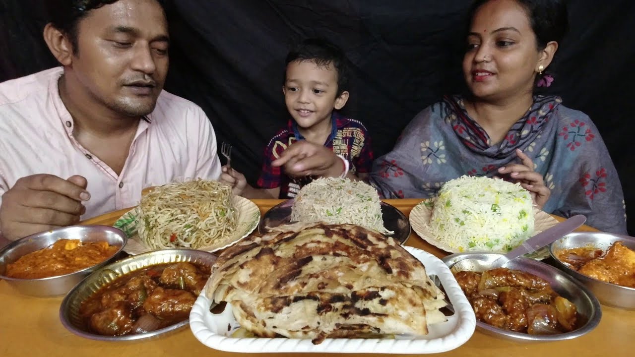 Massive Eating Show | Fried Rice | Chili Chicken | Pulao | Paneer Butter Masala | Hakka Noodles
