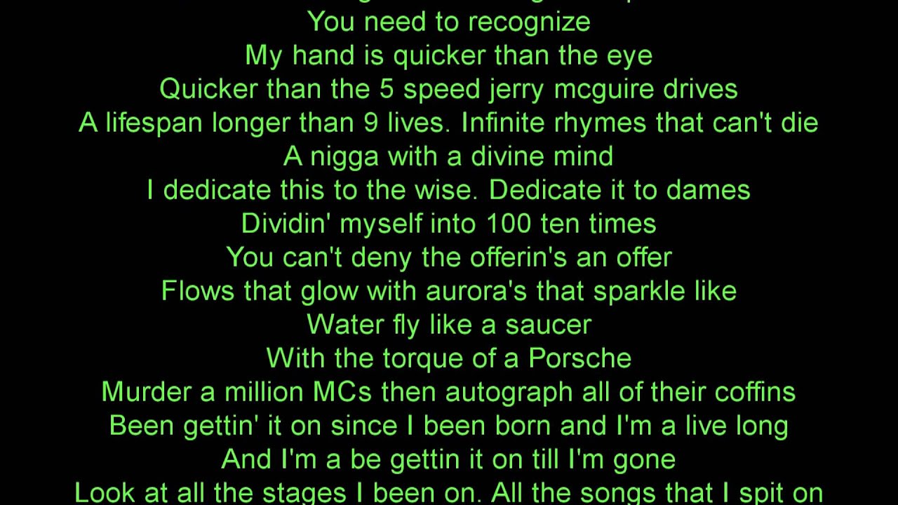 Canibus - 100 Bars (w/ lyrics)