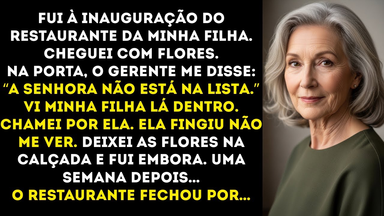 “Não Temos Lugar Pra Você” — Disse Minha Filha Na Inauguração Do Restaurante Dela… Uma Semana Depois