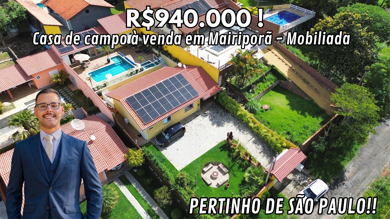 Casa de campo à venda em Mairiporã a 40 MIN de São Paulo - Mobiliada, por R$940.000! 