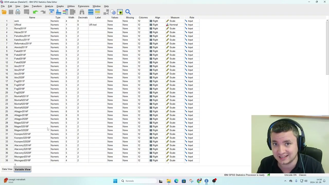 SzP - Főkomponens- és klaszterelemzéés SPSS-ben