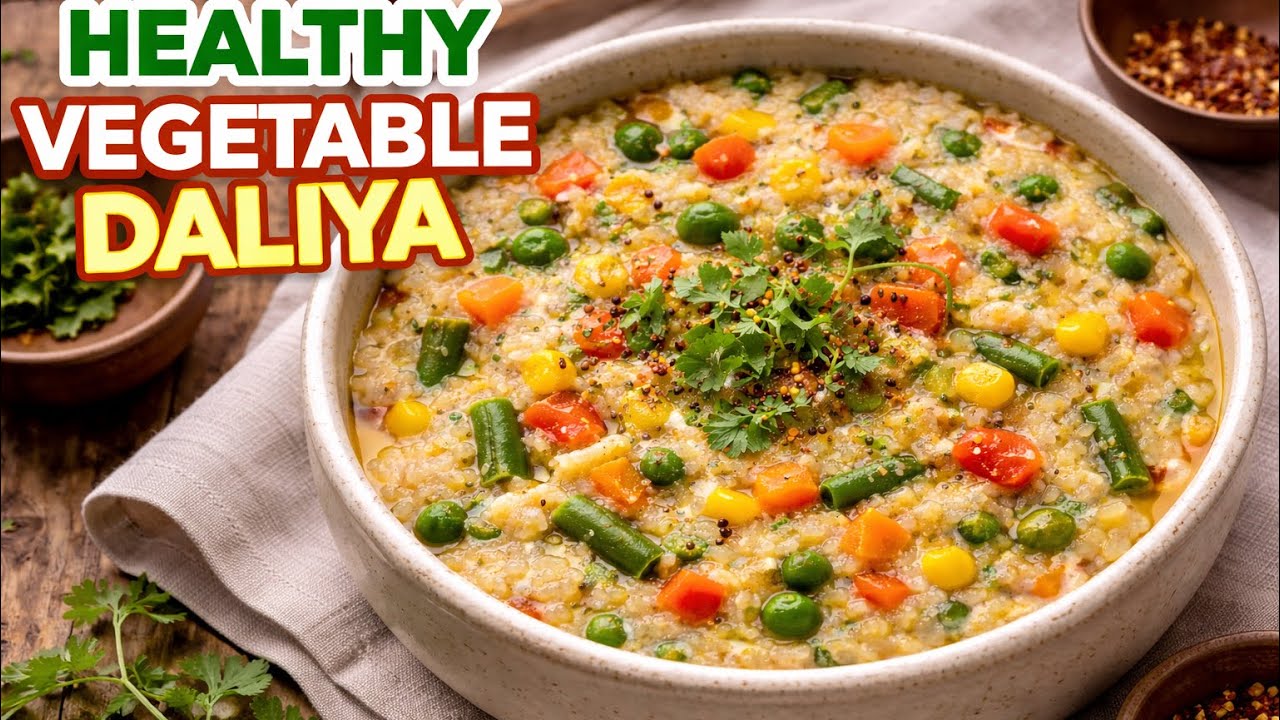 बच्चों के लंच 🍽️ में बनाया🧑‍🍳 सब्जियों के साथ बहुत ही हेल्दी 💪 दलिया 🥙