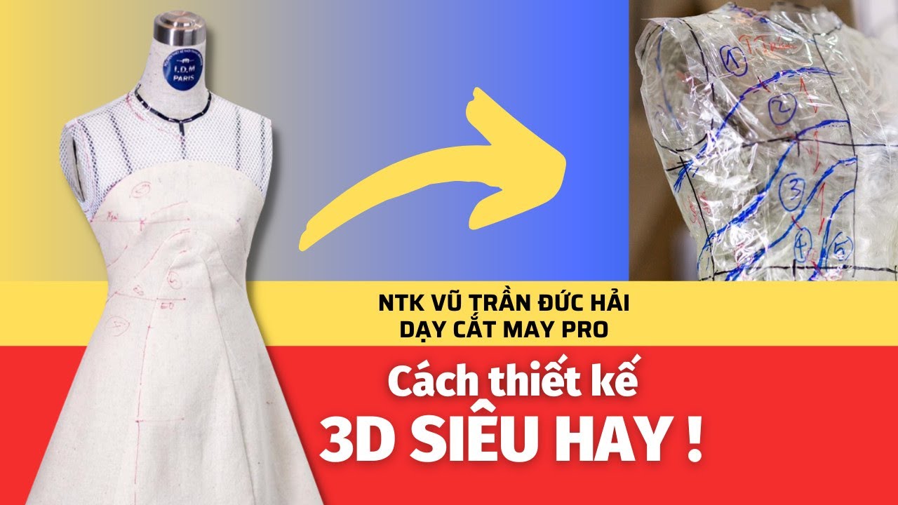 07 - Cách thiết kế Thời trang 3D SIÊU HAY/ Dạy cắt may Online Miễn phí/ How to make dress from Tape