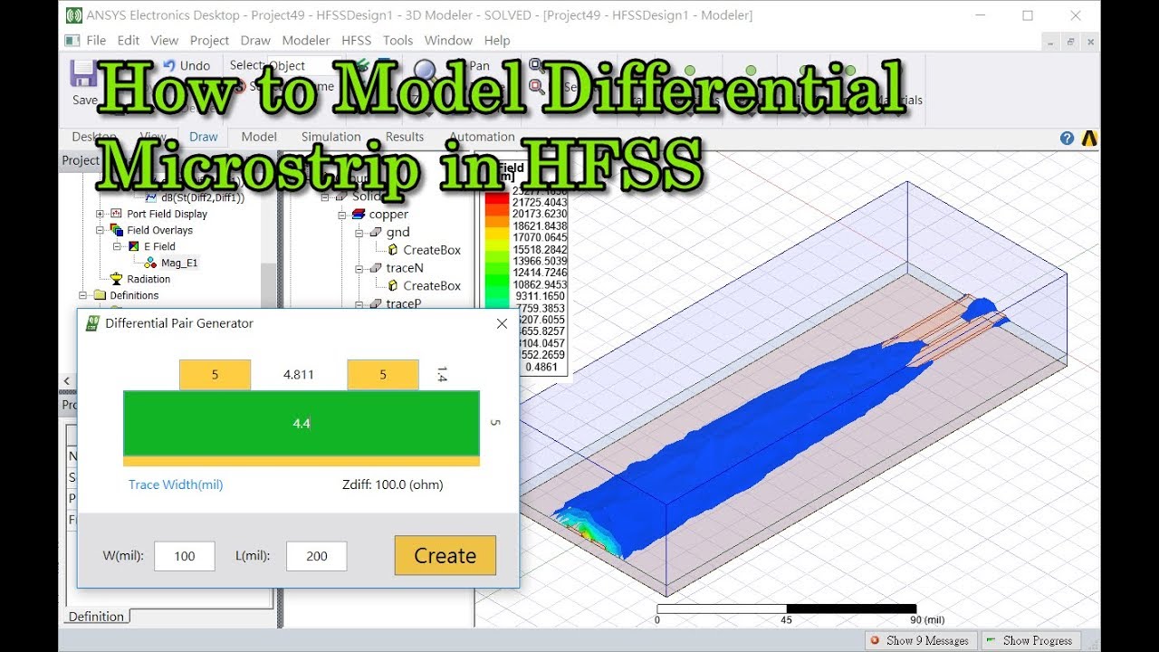 How to Model Differential Microstrip in HFSS