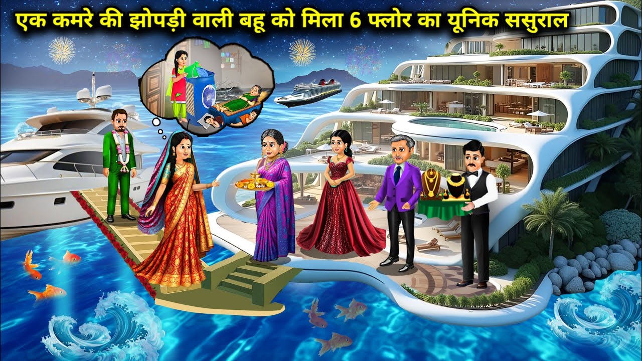 एक कमरे की झोपड़ी वाली बहू को मिला 6 फ्लोर का यूनिक ससुराल||Hindi Cartoon Stories||poor daughter in 