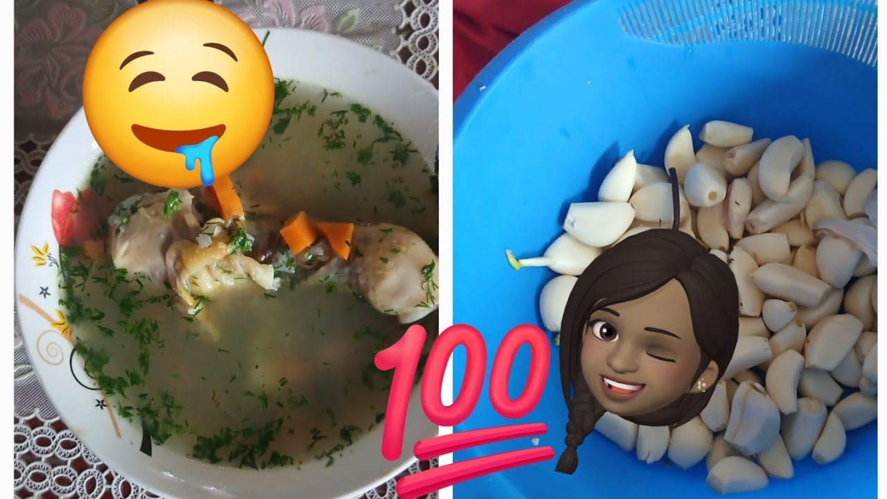 Conversemos un ratito mientras hacemos quehaceres//Caldo de pollo//Pelar ajo