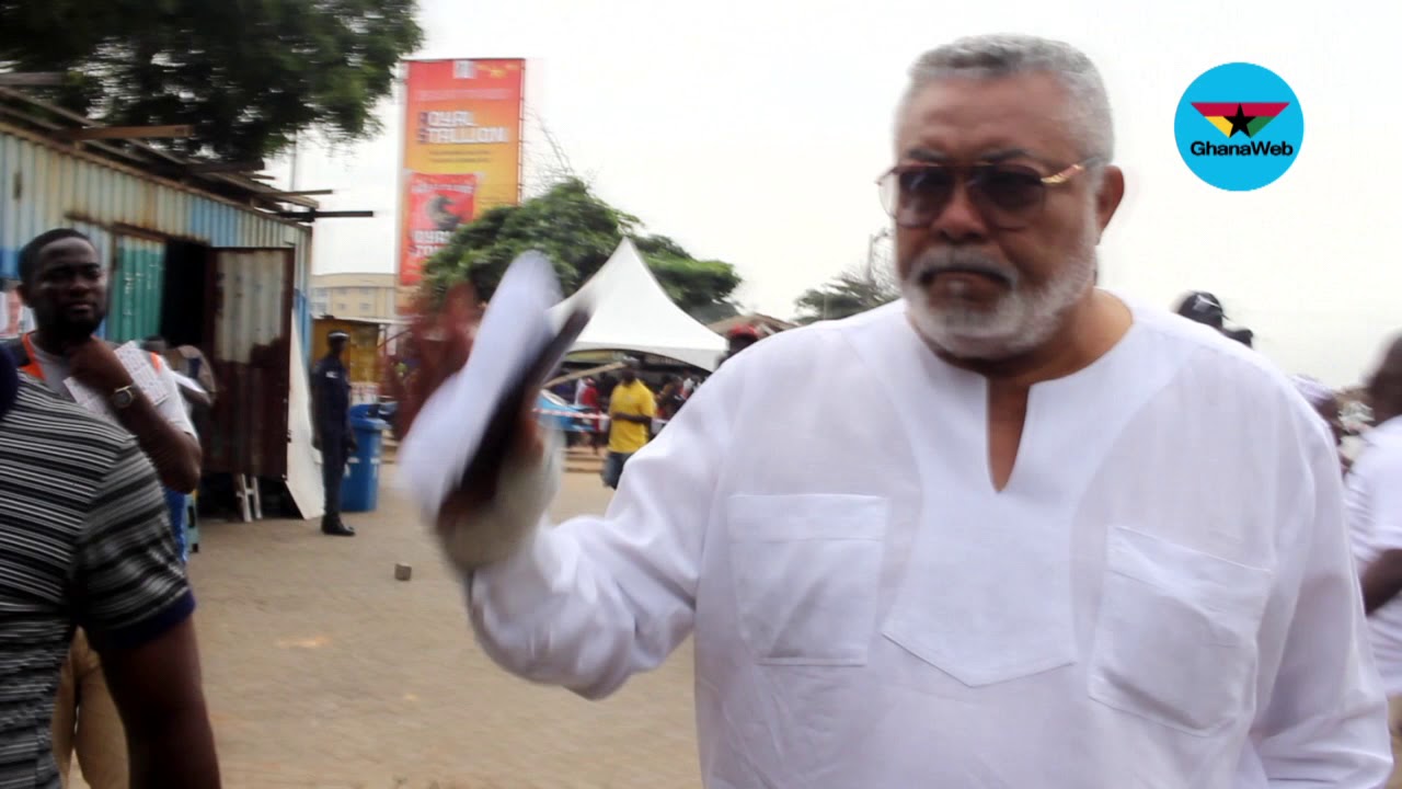 NDC Primaries: Rawlings arrives to vote at Korle Klottey