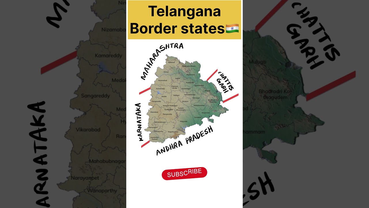 Telangana Border States #shorts #trending #tgpsc #tspsc #telangana #map #group2 #group3