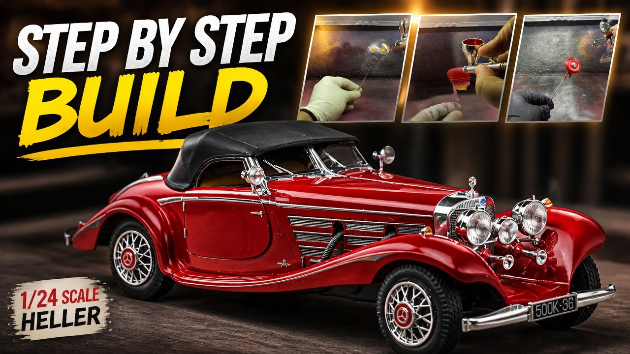 Mercedes Special 500K Roadster | Step by step Heller 1/24 Modelkit