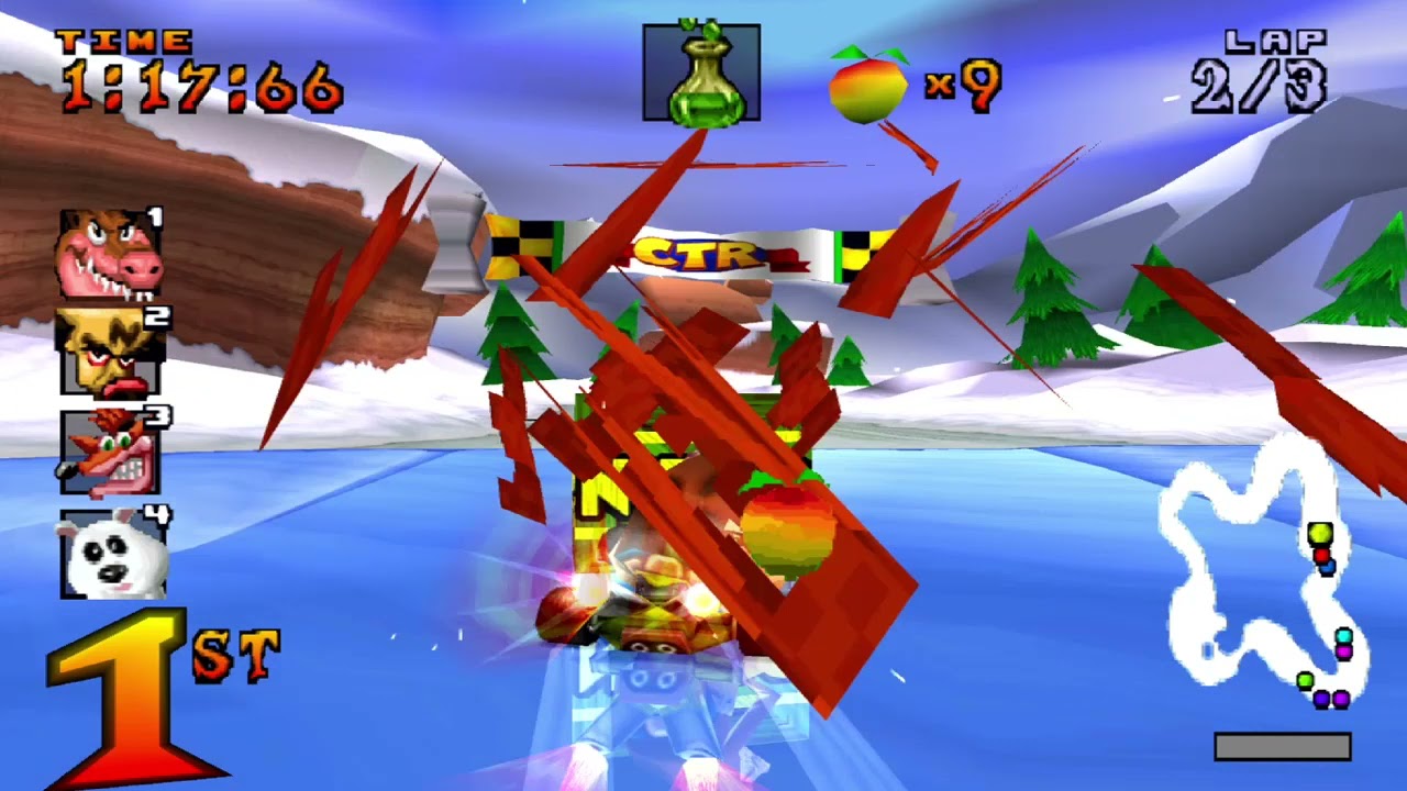 CTR PSX PS1 Arcade Single Wumpa Cup Easy With Dingodile HD