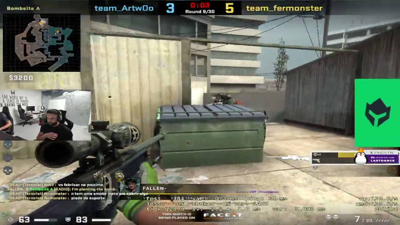 FALLEN SENDO HUMILHADO POR RANDOM NA FACEIT