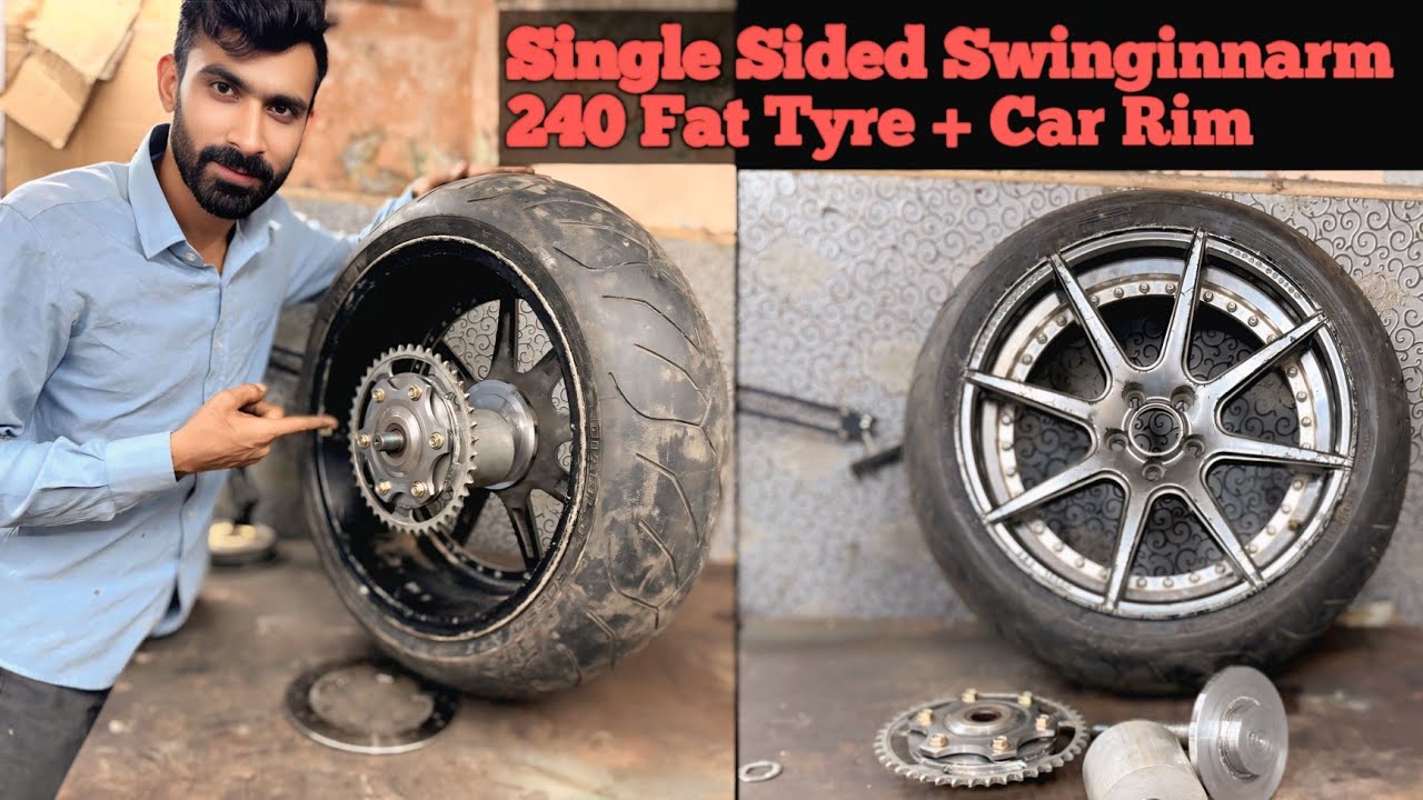 Single Sided Swingarm GSXR 600 | 240 Fat Tyre + Car Rim Conversion 