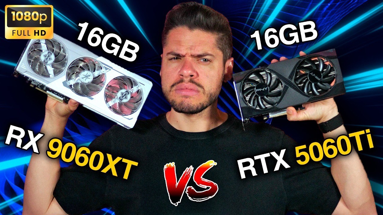RX 9060 XT 16GB vs RTX 5060 Ti 16GB: Qual é a MELHOR escolha? DESEMPENHO em GAMES lado a lado, PREÇO