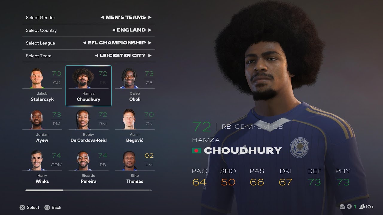 EA FC 26 EFL Championship Player Faces And Ratings ( PS5 PRO)