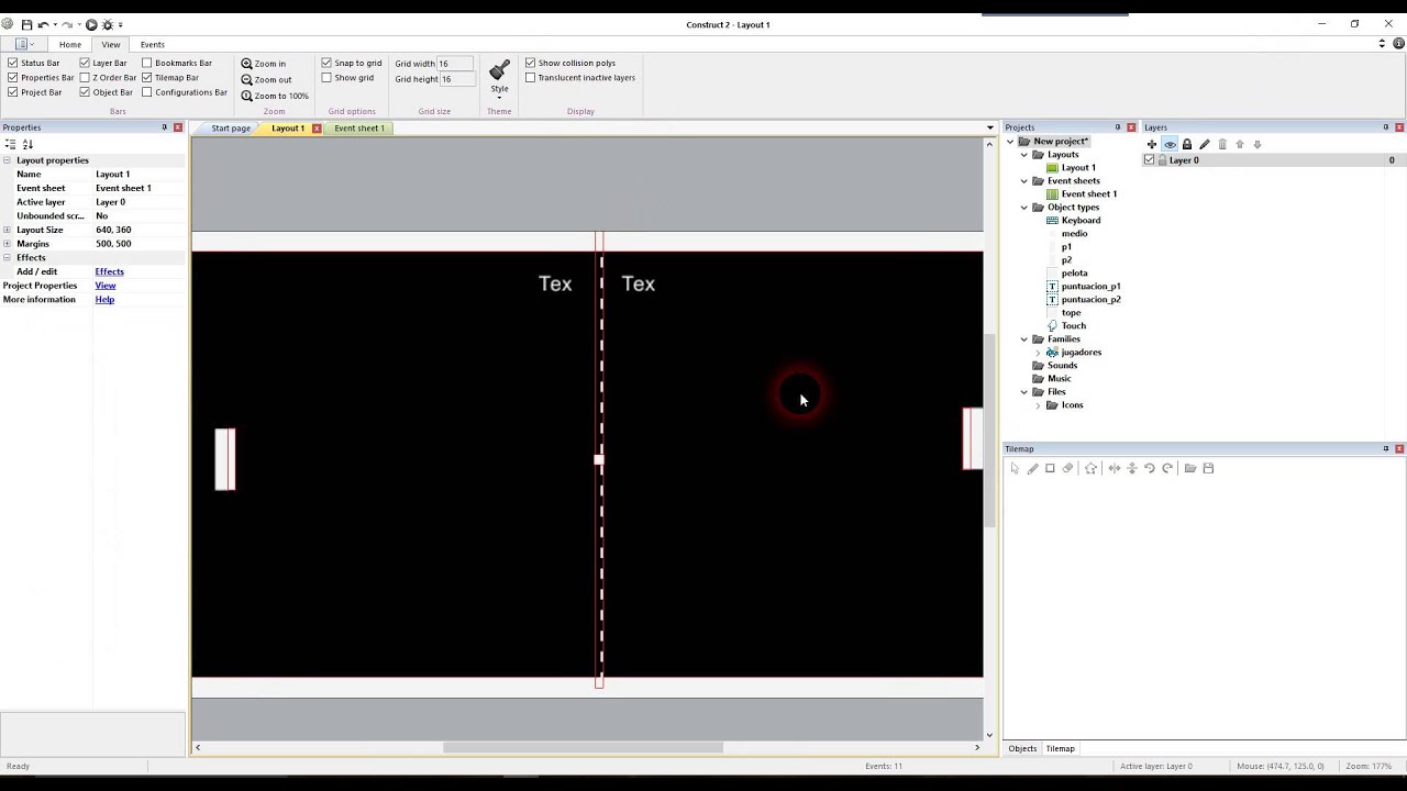Construct 2, tutorial iniciación, creando el Pong, para los que empiezan.