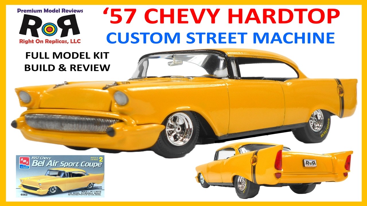 Модель автомобиля «Cewvy Custom Street Machine» 1957 года в масштабе 1:25 от AMT 6563 — полный ко...