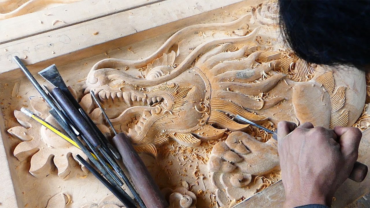 Woodcraft The Dragon -Woodworking Skill -Woodworking Project - Wood DIY - Wood Dragon Carving Skill