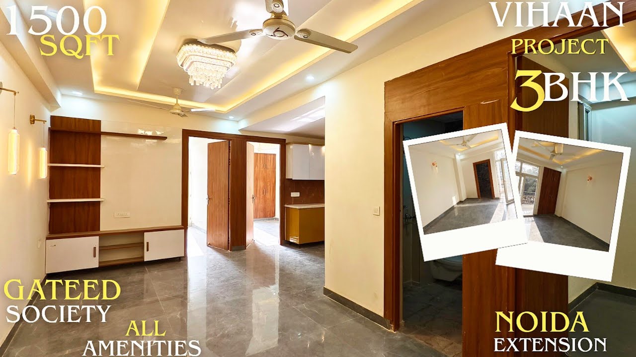 Low rise society मैं 1500 sqft 3 BHk flat with lift & car parking | gym & temple 