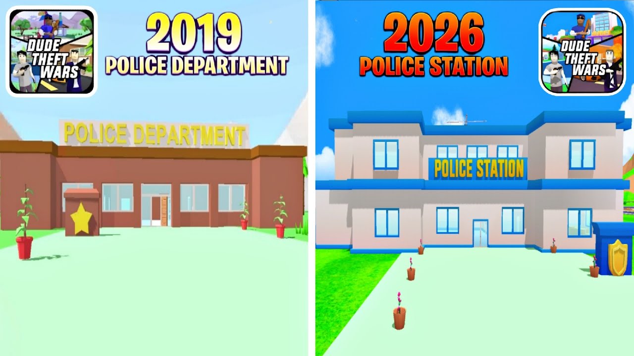 Dude Theft Wars: Full Police Station Comparison (2019-2026)