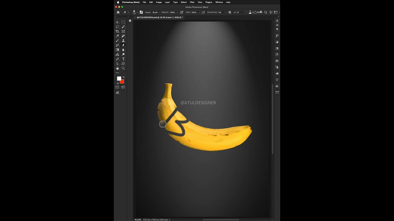 Banana Text Effect in Photoshop #shorts