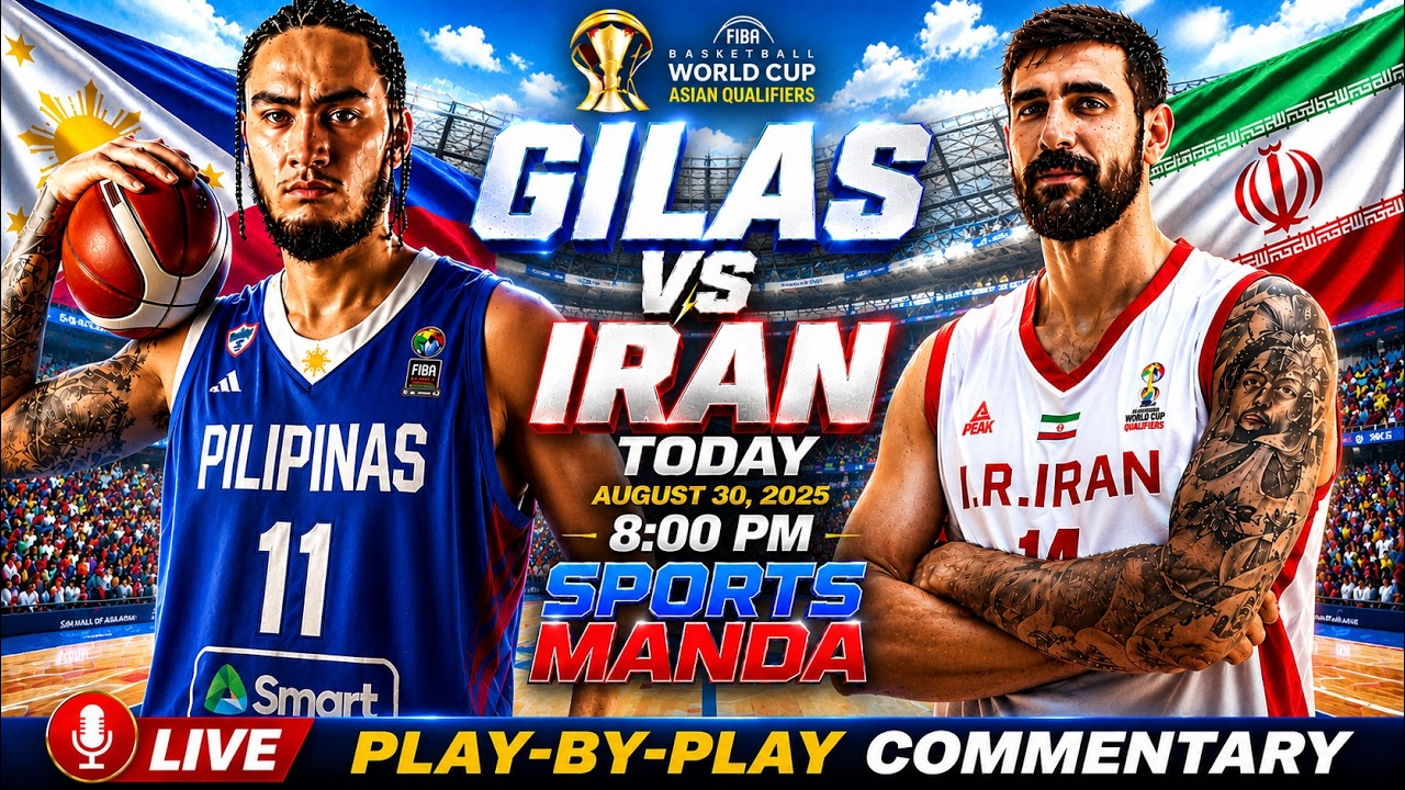 🔴LIVE! GILAS PILIPINAS vs IRAN &bull;󠁏 FIBA WORLD CUP QUALIFIERS &bull;󠁏 PLAY-BYPLAY COMMENTARY & SCOREBOARD