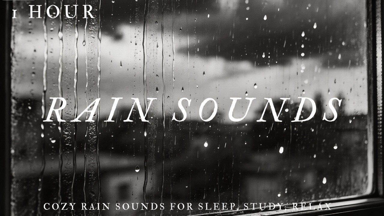 1 Hour Rain Sounds/Focus/Relax/Sleep music/ASMR/雨聲白噪音/窗邊寧靜雨水聲/溫習/讀書/放鬆/冥想/雨の音/勉強用BGM/빗소리/공부음악/명상