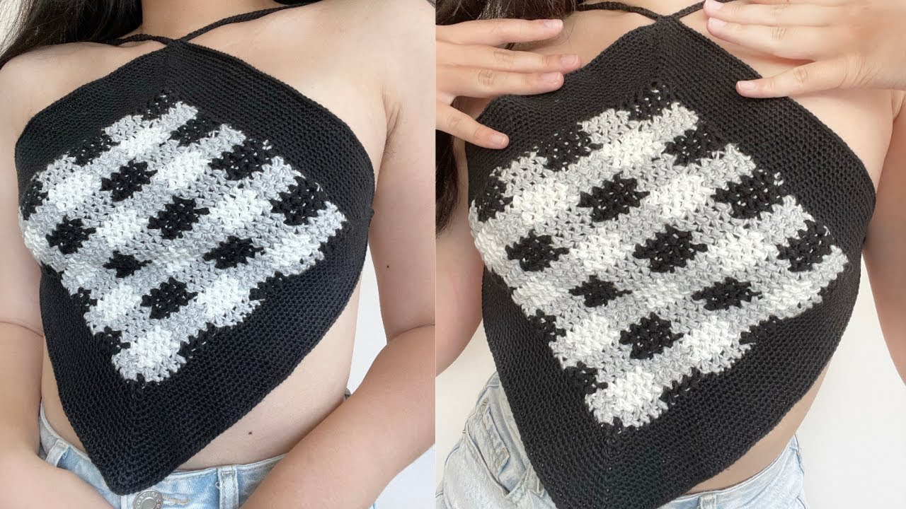 Crochet Gingham Halter Top Tutorial