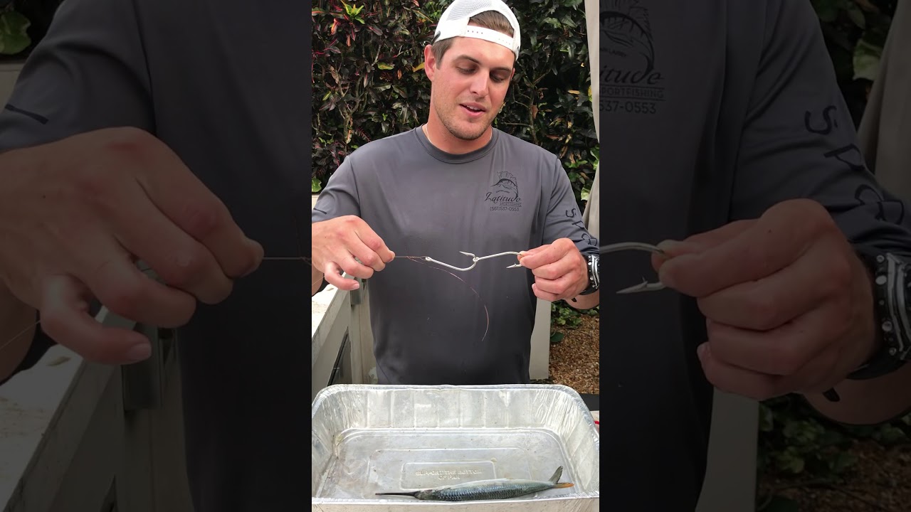 Double hooked select ballyhoo for wahoo fishing