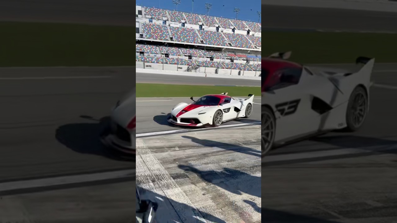 Ferrari FXXK returning to the paddock during Ferrari Racing Days.