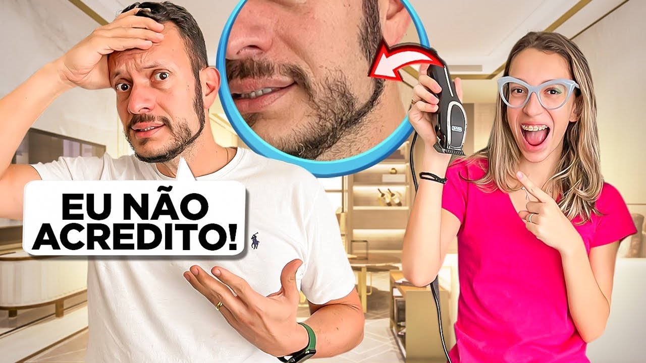 TROLLAMOS o meu PAI cortando a BARBA dele