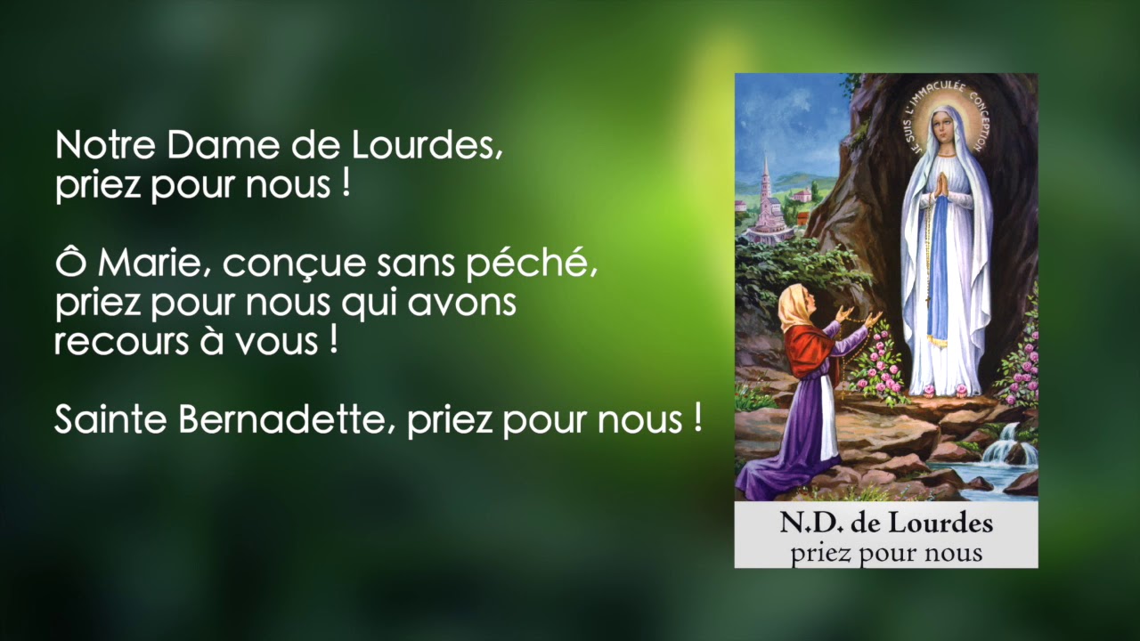 J 9 - Neuvaine à Notre Dame de Lourdes et à Sainte Bernadette (15 août) :