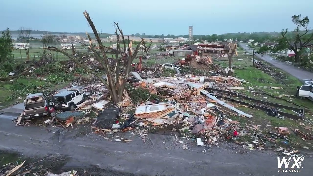 Barnsdall, OK Tornado Damage from Drone