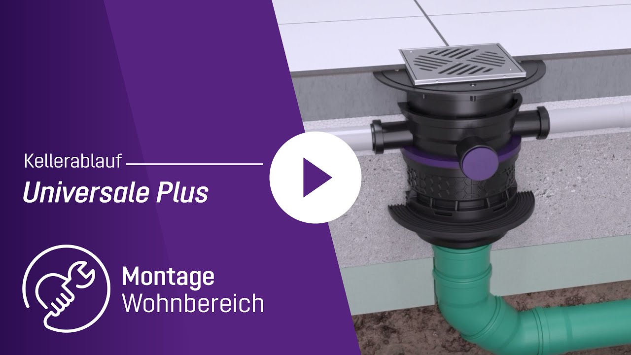 Montagevideo – KESSEL Kellerablauf Universale Plus - Wohnbereich