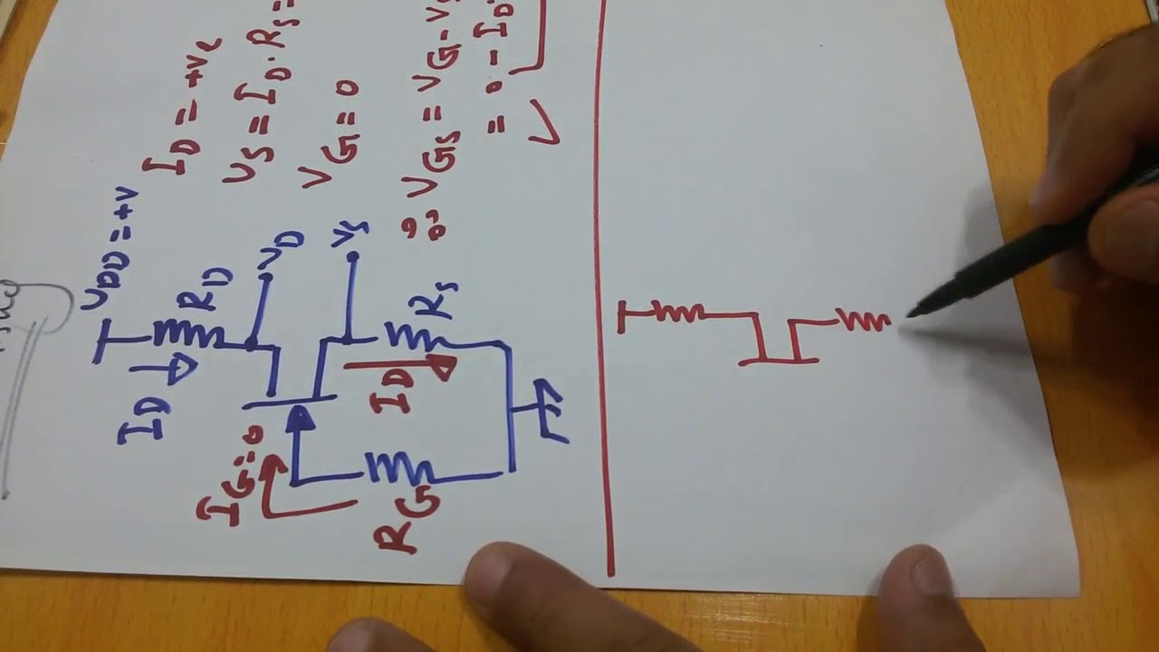 JFET Transistor 4: Self biasing ألتحيز الذاتي لطرف المصدر لترانسستور التأثير المجالي