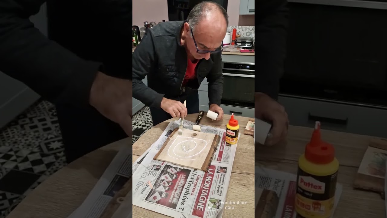 transférer une photo  sur bois avec du papier cuisson