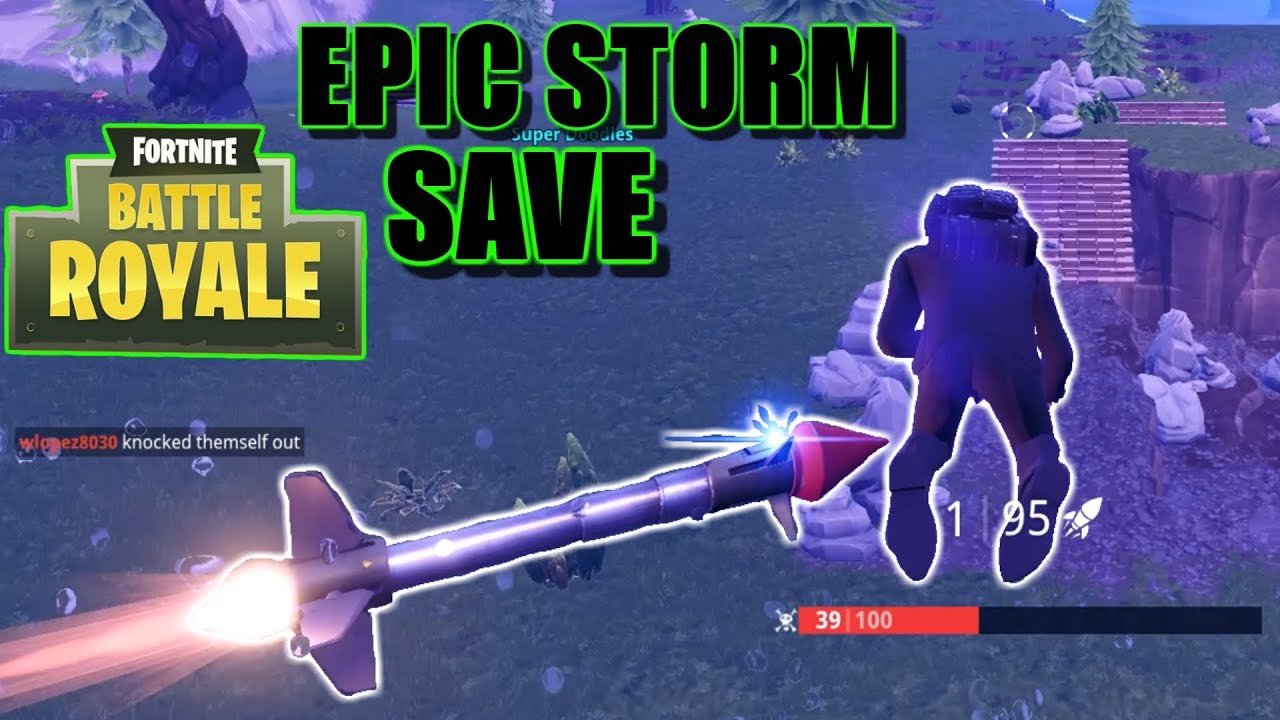 Fortnite -- Epic Save With Guided Missile While Down In The Storm