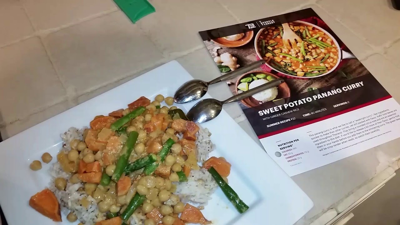 Purple Carrot Meal Home Delivery Service - Sweet Potato Panang Curry - Dinner's Ready!