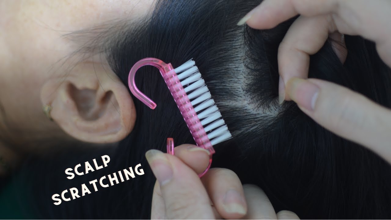 ASMR Scalp Scratching Massage, Hair Parting, Hair Play, Hair Combing Real Person For Stress Relief