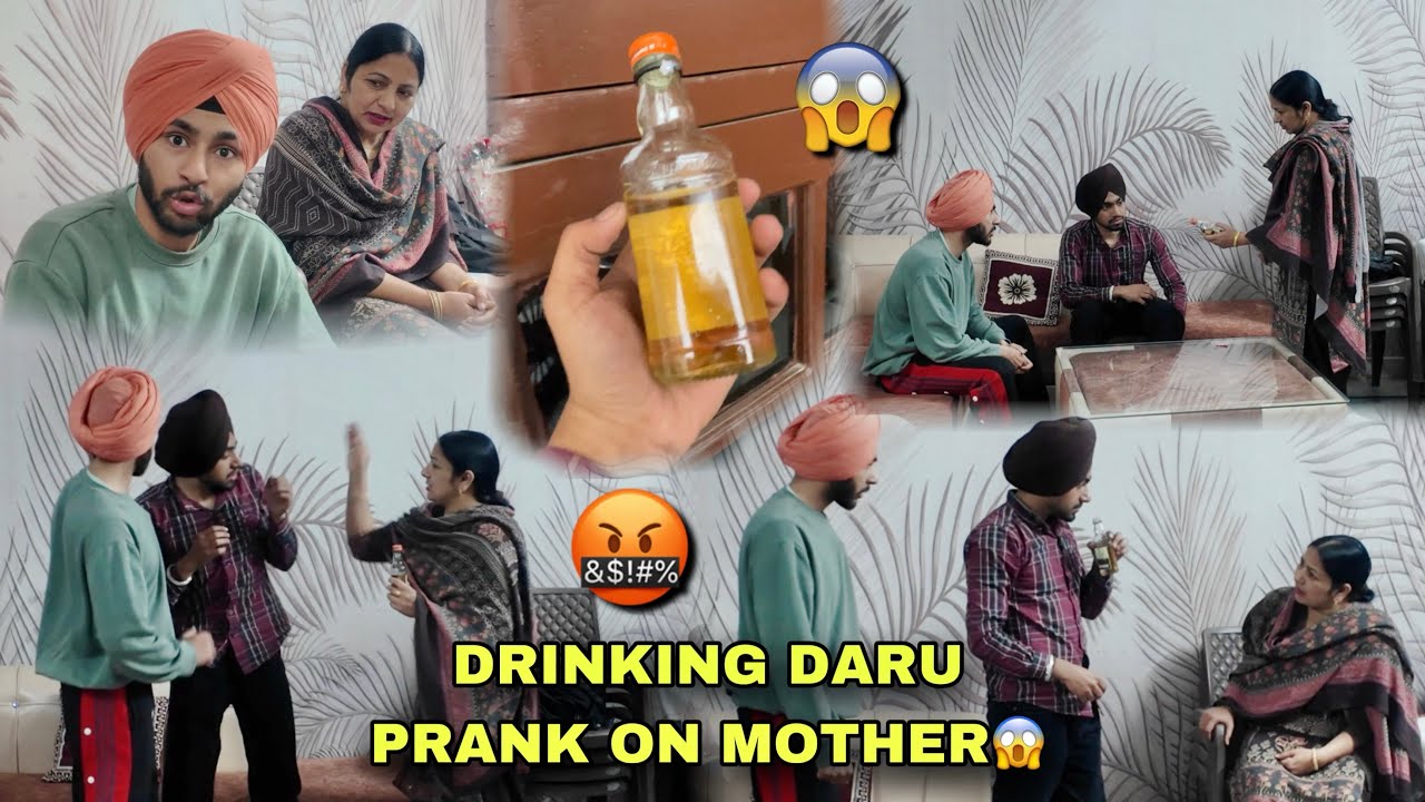 DRINKING DARU PRANK😱ON MOTHER WITH BROTHER😰HARSH NE KUTT PWATI MERE😡
